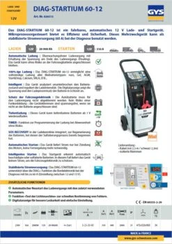 GYS DIAG-STARTIUM 60-12 Start- Ladegerät - 026513 -Werkzeug Günstiges Geschäft 026513 TM