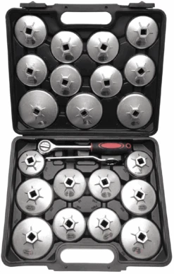 BGS DIY Ölfilterschlüssel-Satz | Aluminium-Druckguss | 12,5 Mm (1/2") | 23-tlg. – 1035