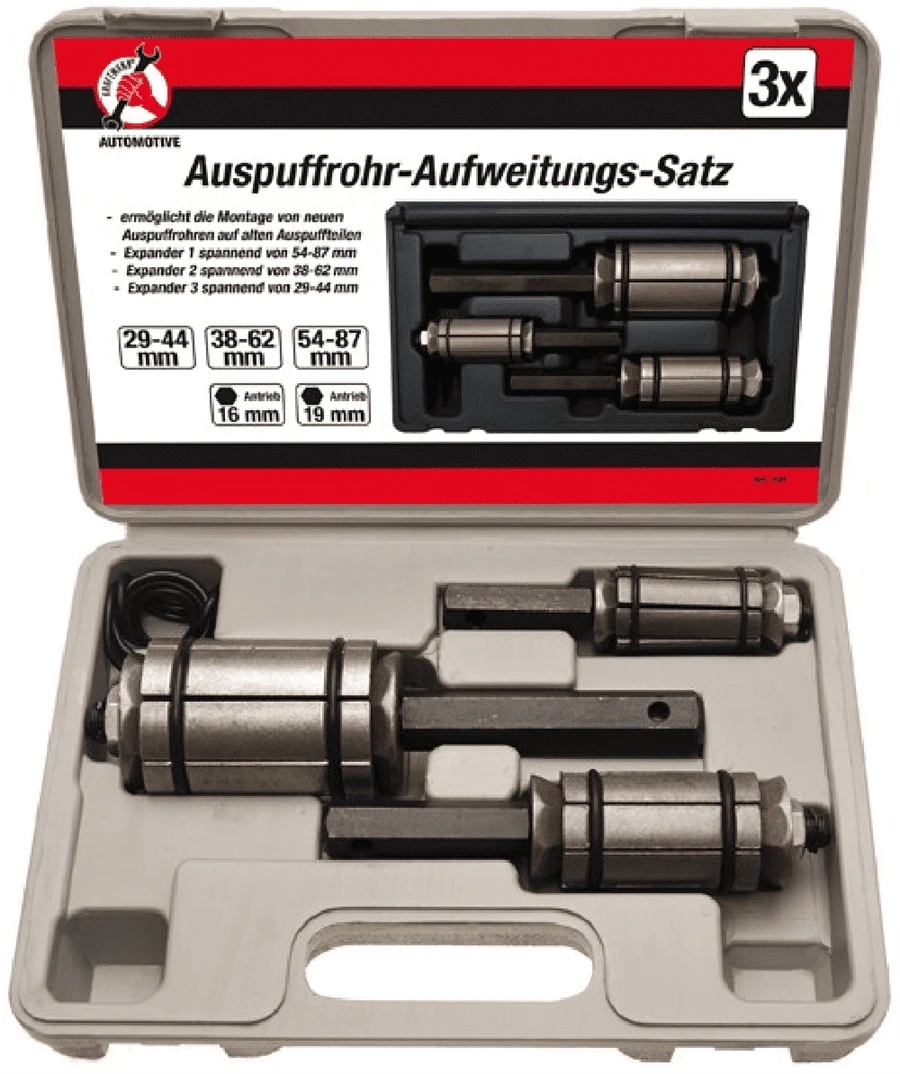 BGS DIY Auspuffrohr-Aufweitungs-Satz | 3-tlg. – 124 1 BGS DIY Auspuffrohr-Aufweitungs-Satz | 3-tlg. – 124
