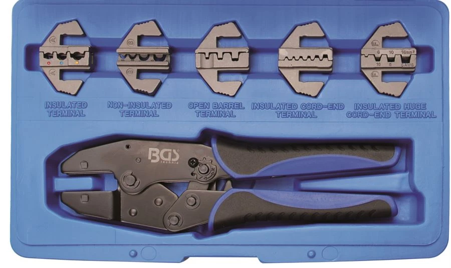 BGS Crimpzangen-Satz Mit 5 Paar Backen – 1410 2 BGS Crimpzangen-Satz Mit 5 Paar Backen – 1410 – Bild 2