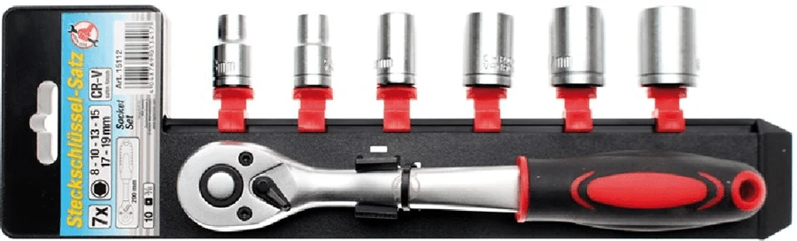 BGS DIY Steckschlüssel-Satz | Antrieb 10 Mm (3/8") | SW 8 - 19 Mm | 7-tlg. – 15112 1 BGS DIY Steckschlüssel-Satz | Antrieb 10 Mm (3/8") | SW 8 - 19 Mm | 7-tlg. – 15112