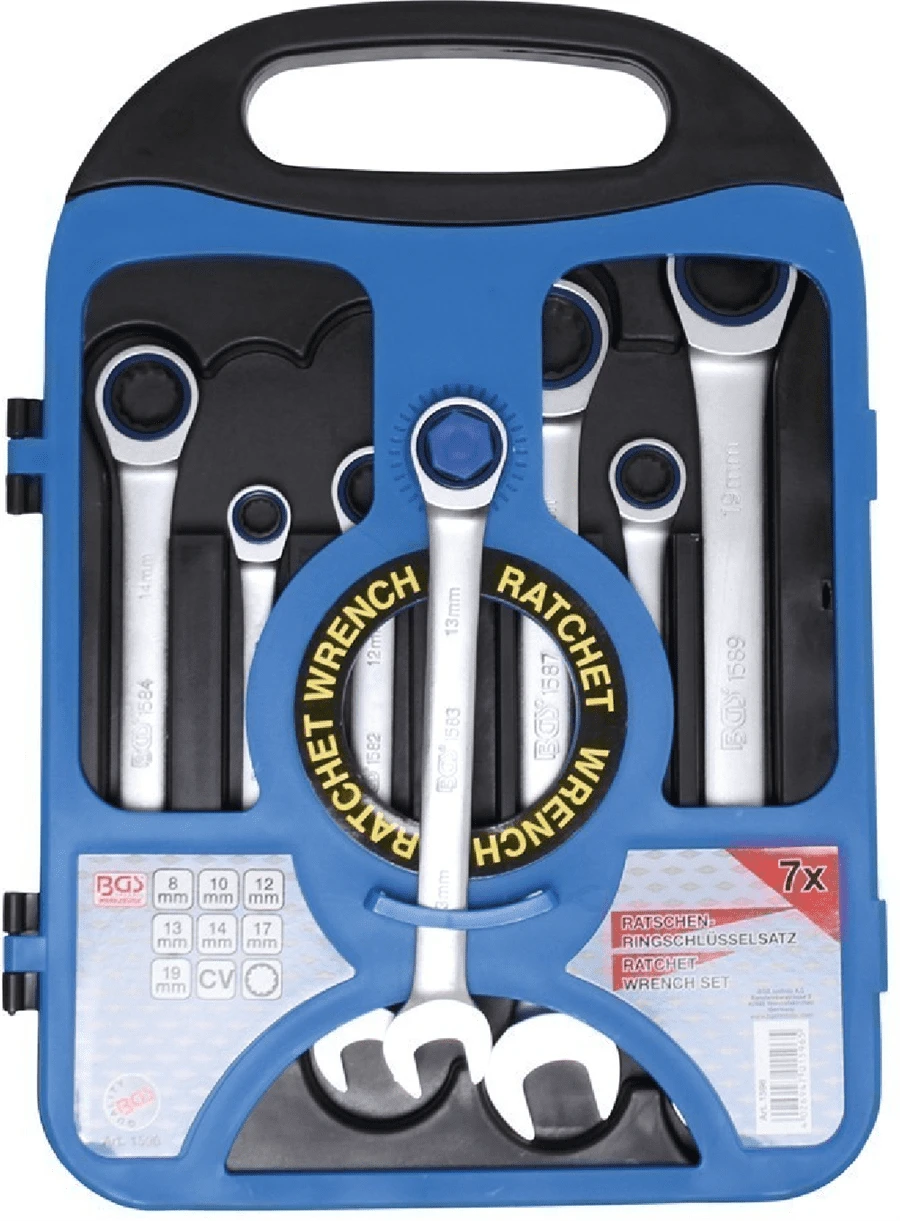 BGS Ratschenring-Maulschlüssel-Satz | SW 8 - 19 Mm | 7-tlg. – 1596 1 BGS Ratschenring-Maulschlüssel-Satz | SW 8 - 19 Mm | 7-tlg. – 1596