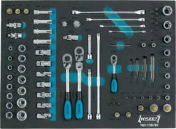 HAZET Steckschlüsselsatz 12,5mm 1/2 Zoll 10mm 3/8 Zoll 6,3mm 1/4 Zoll 90-teilig 163-139/90
