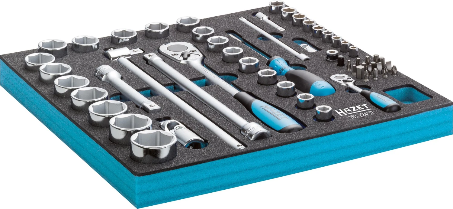 HAZET Steckschlüsselsatz 12,5mm 1/2 Zoll 6,3mm 1/4 Zoll 57-tlg 163-224/57 2 HAZET Steckschlüsselsatz 12,5mm 1/2 Zoll 6,3mm 1/4 Zoll 57-tlg 163-224/57 – Bild 2