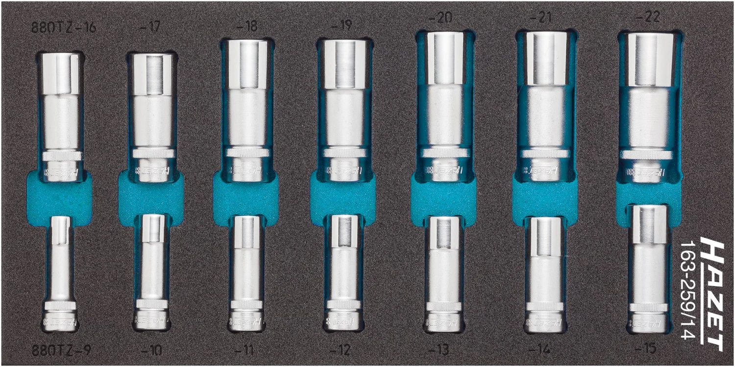 HAZET Steckschlüssel-Einsatz-Satz 10mm 3/8 Zoll -Tractionsprofil 14-teilig 163-259/14 1 HAZET Steckschlüssel-Einsatz-Satz 10mm 3/8 Zoll -Tractionsprofil 14-teilig 163-259/14