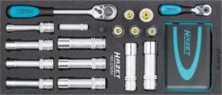 HAZET Steckschlüsselsatz 12,5mm 1/2 Zoll 6,3mm 1/4 6,3 1/4 54tlg 163-376/54