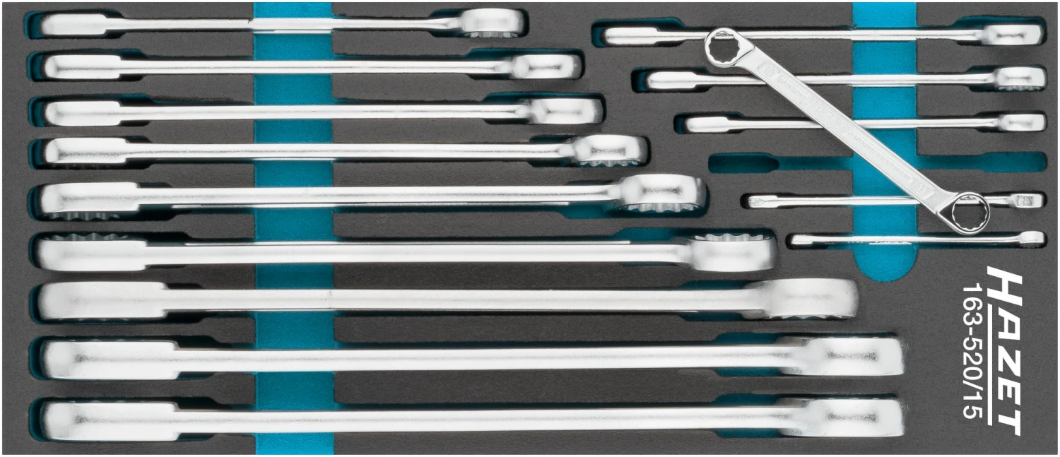 HAZET Doppel-Ringschlüssel Satz -Tractionsprofil 15-teilig 163-520/15 1 HAZET Doppel-Ringschlüssel Satz -Tractionsprofil 15-teilig 163-520/15