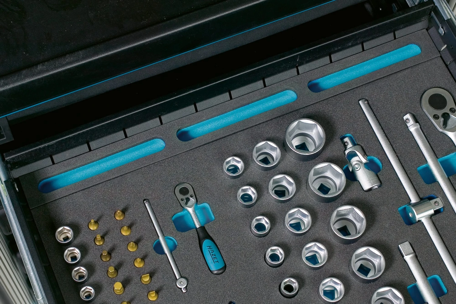 HAZET Weichschaum-Einlage Mit Kleinteilefächern 163-522X50 6 HAZET Weichschaum-Einlage Mit Kleinteilefächern 163-522X50 – Bild 6