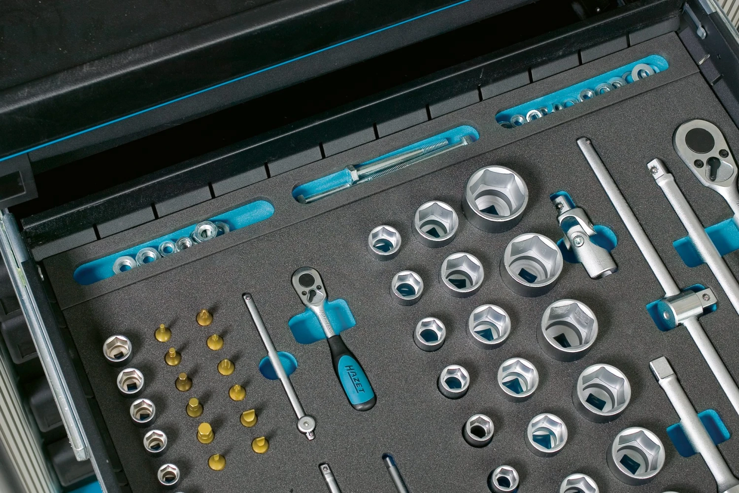 HAZET Weichschaum-Einlage Mit Kleinteilefächern 163-522X50 4 HAZET Weichschaum-Einlage Mit Kleinteilefächern 163-522X50 – Bild 4