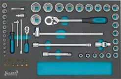 HAZET Steckschlüsselsatz 56tlg 12,5mm 1/2 Zoll 6,3 1/4 Pozidriv Sechskant 163-57/56