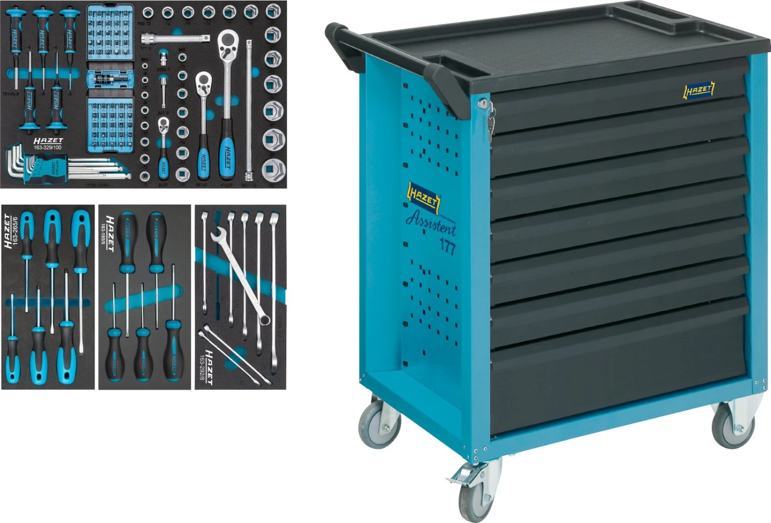 HAZET Werkstattwagen Assistent Mit 7 Schubfächern Und 119 Werkzeugen 177-7/119 1 HAZET Werkstattwagen Assistent Mit 7 Schubfächern Und 119 Werkzeugen 177-7/119
