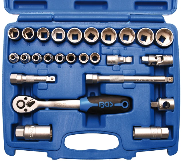 BGS Steckschlüssel-Satz Wellenprofil | Antrieb 10 Mm (3/8") | 26-tlg. – 2227 2 BGS Steckschlüssel-Satz Wellenprofil | Antrieb 10 Mm (3/8") | 26-tlg. – 2227 – Bild 2