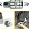 HAZET Öldienst Schraubendreher Steckschlüssel 12,5mm 1/2 Zoll Innen Vielzahn XZN Mit Zapfen 2567-16