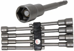 BGS Steckschlüssel-Einsatz-Satz Sechskant, Extra Lang | Antrieb Außensechskant 6,3 Mm (1/4") | Für Bohrmaschinen | SW 6 - 13 Mm | 8-tlg. – 2759