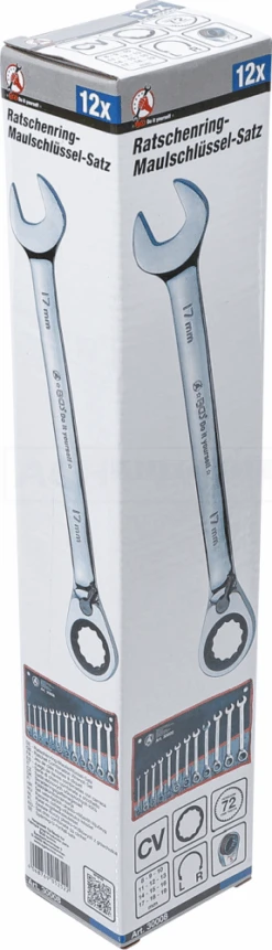 BGS DIY Ratschenring-Maulschlüssel-Satz | Umschaltbar | SW 8 - 19 Mm | 12-tlg. – 30008 -Werkzeug Günstiges Geschäft 30008 002