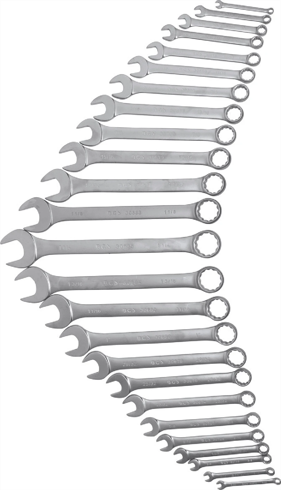BGS Maul-Ringschlüssel-Satz | Zollgrößen | SW 1/4" - 1.1/4" | 25-tlg. – 30101 1 BGS Maul-Ringschlüssel-Satz | Zollgrößen | SW 1/4" - 1.1/4" | 25-tlg. – 30101