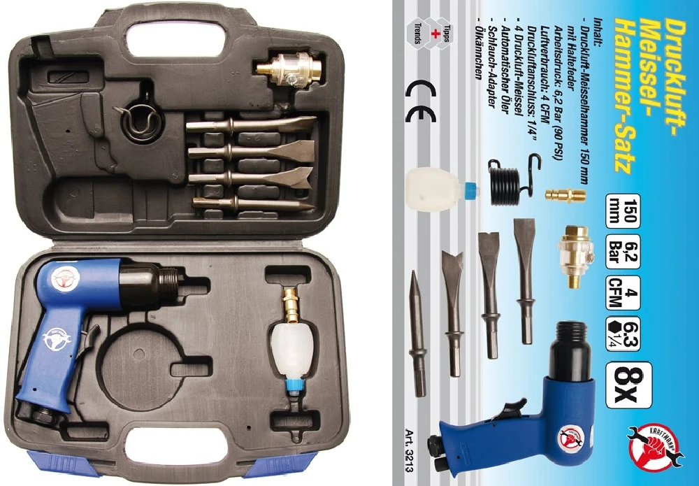 BGS DIY Druckluft-Meißelhammer Mit Werkzeugsatz | 8-tlg. – 3213 1 BGS DIY Druckluft-Meißelhammer Mit Werkzeugsatz | 8-tlg. – 3213