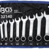 BGS Maul-Ringschlüssel-Satz | Extra Kurz | Zollgrößen | SW 3/8" - 7/8" | 8-tlg. – 32140