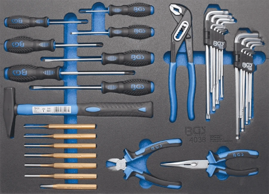 BGS Werkstattwageneinlage 3/3: Hammer-, Zangen-, Schraubendreher-Satz | 36-tlg. – 4038 1 BGS Werkstattwageneinlage 3/3: Hammer-, Zangen-, Schraubendreher-Satz | 36-tlg. – 4038