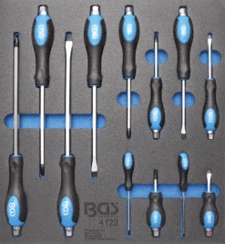 BGS Werkstattwageneinlage 2/3: Schraubendreher-Satz | 12-tlg. – 4122