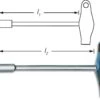 HAZET Steckschlüssel Mit T-Griff- Außen-Sechskant Profil - 10 428-10