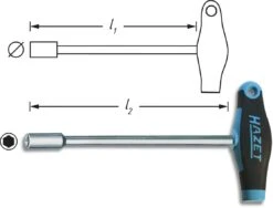 HAZET Steckschlüssel Mit T-Griff- Außen-Sechskant Profil - 8 428-8