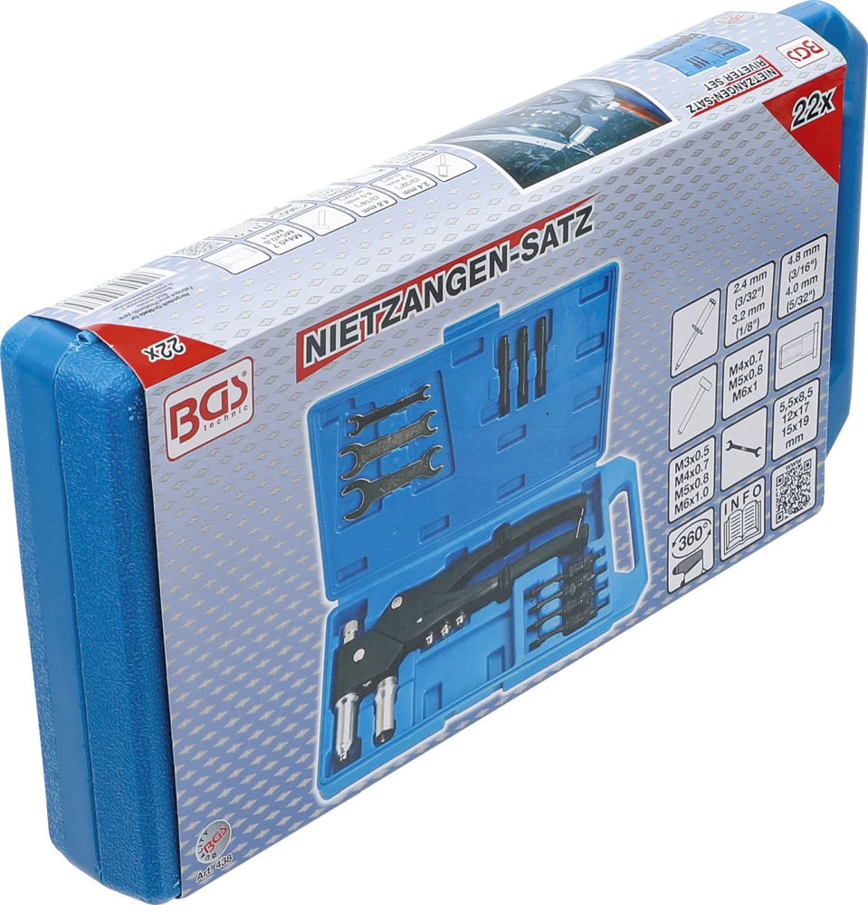 BGS Nietzangen-Satz | Für Standardnieten, Nietmuttern Und Nietbolzen – 438 5 BGS Nietzangen-Satz | Für Standardnieten, Nietmuttern Und Nietbolzen – 438 – Bild 5