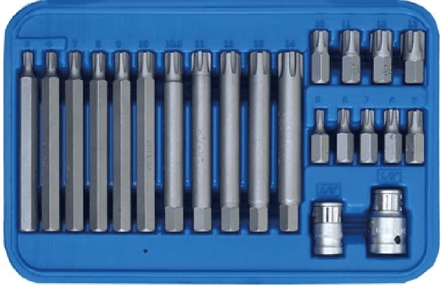 BGS Bit-Satz | Antrieb Außensechskant 10 Mm (3/8") | Keil-Profil (für Ribe) | 22-tlg. – 5013 1 BGS Bit-Satz | Antrieb Außensechskant 10 Mm (3/8") | Keil-Profil (für Ribe) | 22-tlg. – 5013