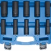 BGS Kraft-Steckschlüssel-Einsatz-Satz Sechskant, Tief | 12,5 Mm (1/2") | SW 10 - 24 Mm | 10-tlg. – 5206