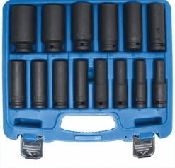 BGS Kraft-Steckschlüssel-Einsatz-Satz Sechskant | 12,5 Mm (1/2") | SW 10 - 32 Mm | 14-tlg. – 5207