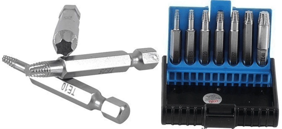 BGS Schraubenausdreher-Satz | Für Defektes T-Profil (für Torx) T10 - T40 | 7-tlg. – 5284 1 BGS Schraubenausdreher-Satz | Für Defektes T-Profil (für Torx) T10 - T40 | 7-tlg. – 5284