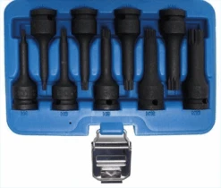 BGS Kraft-Bit-Einsatz-Satz | 12,5 Mm (1/2") | Innenvielzahn (für XZN) M4 - M16 | 9-tlg. – 5482