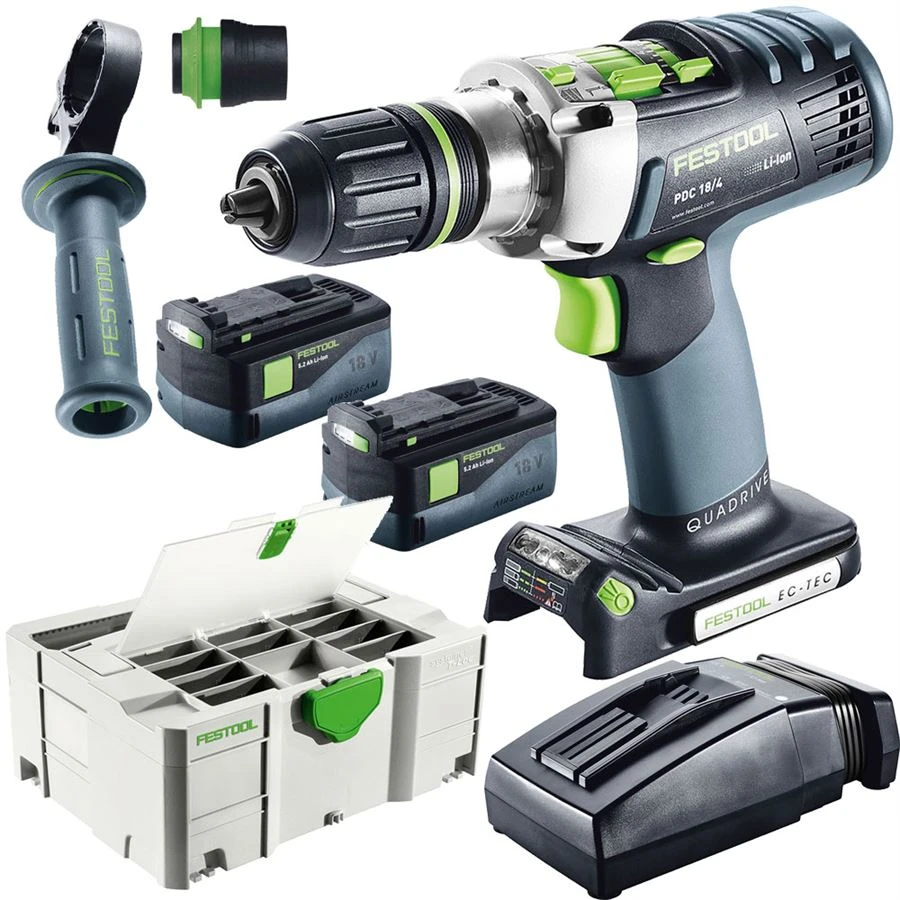 Festool Akkuschrauber PDC 18/4 Li 5,2 PLUS 574702 Schlagbohrschrauber QUADRIVE Jetzt 575605 1 Festool Akkuschrauber PDC 18/4 Li 5,2 PLUS 574702 Schlagbohrschrauber QUADRIVE Jetzt 575605