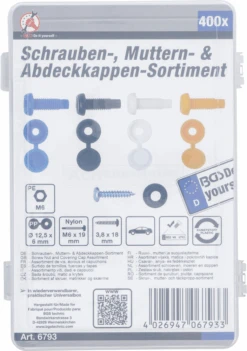 BGS DIY Schrauben-, Muttern- & Abdeckkappen-Sortiment | 400-tlg. – 6793 -Werkzeug Günstiges Geschäft 6793 003
