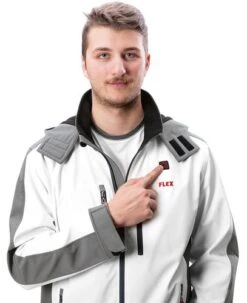 FLEX Akku Heizjacke Softshell TJ White Men -Werkzeug Günstiges Geschäft 8