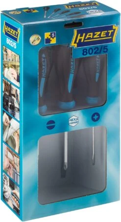 HAZET Schraubendrehersatz HEXAnamic® Schlitz Kreuzschlitz PH 5-teilig 802/5 -Werkzeug Günstiges Geschäft 802 5 23detail 23verpackung 231