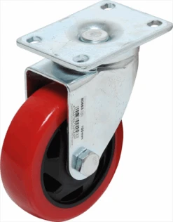 BGS DIY Lenkrolle | Rot/schwarz | Ø 100 Mm – 80663