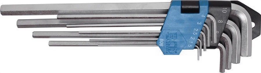 BGS Winkelschlüssel-Satz | Extra Lang | Innensechskant 1,5 - 10 Mm | 9-tlg. – 808 1 BGS Winkelschlüssel-Satz | Extra Lang | Innensechskant 1,5 - 10 Mm | 9-tlg. – 808