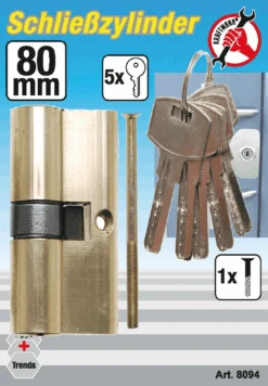 BGS DIY Messing-Schließzylinder | 80 Mm – 8094