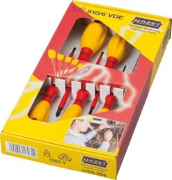 HAZET Schraubendrehersatz VDE Schlitz Kreuzschlitz PH 6-teilig 810/6VDE -Werkzeug Günstiges Geschäft 810 6vde 23detail 23verpackung 1