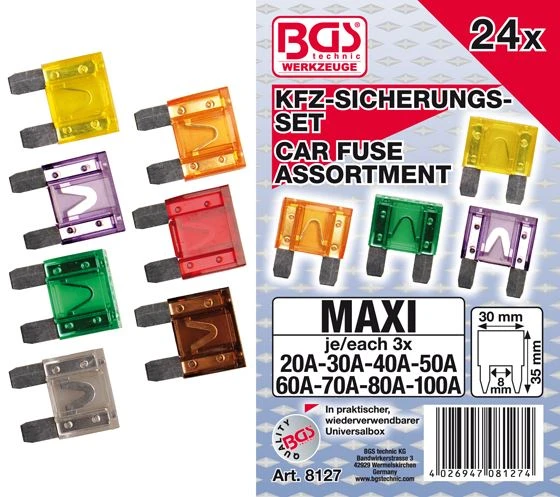 BGS Kfz-Sicherungs-Sortiment | Maxi | 24-tlg. – 8127 2 BGS Kfz-Sicherungs-Sortiment | Maxi | 24-tlg. – 8127 – Bild 2