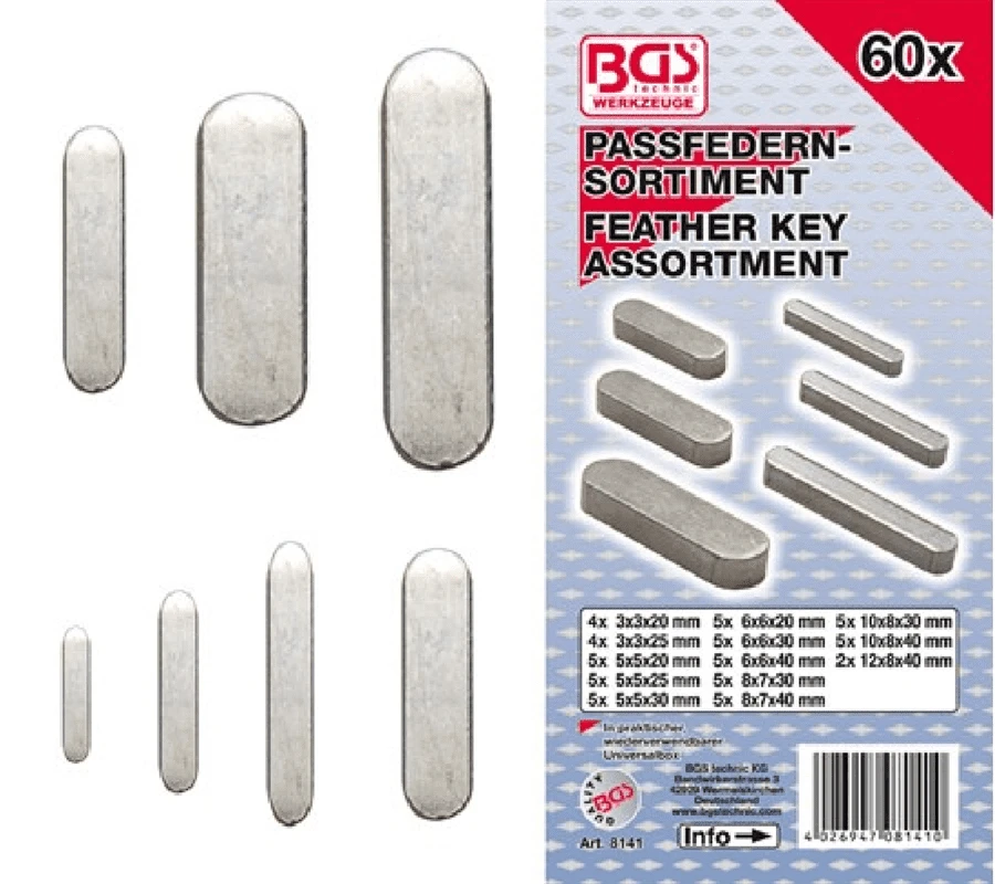 BGS Passfedern-Sortiment | 60-tlg. – 8141 1 BGS Passfedern-Sortiment | 60-tlg. – 8141