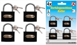BGS DIY Vorhängeschloss-Satz | Gleichschließend | Typ L | 35mm | 4-tlg. – 85164