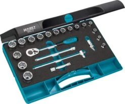 HAZET Steckschlüsselsatz 10mm 3/8 Zoll Außen-Sechskant-Tractionsprofil 22-teilig 880-2