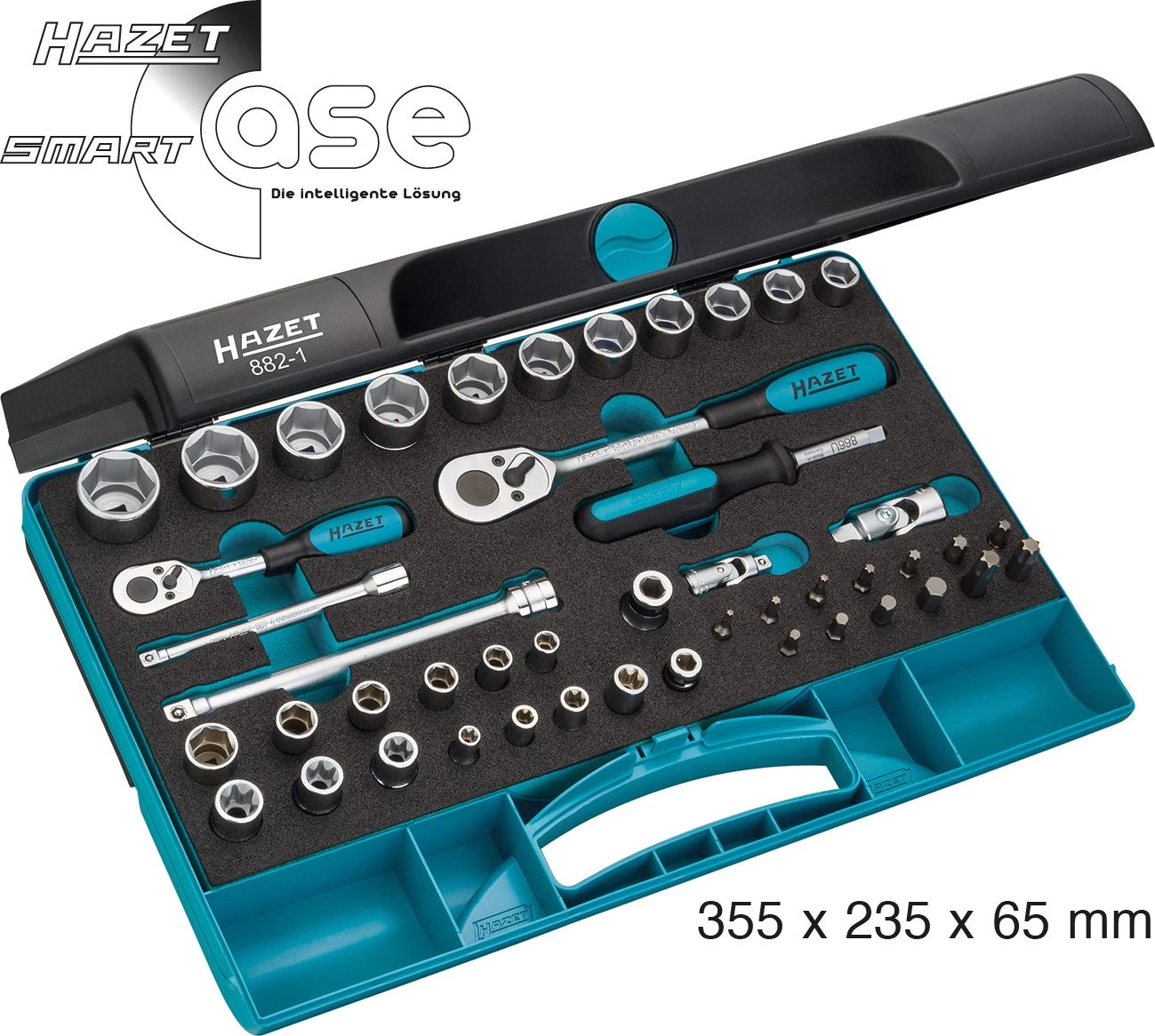 HAZET Steckschlüsselsatz Metrisch 5/16 Zoll 8mm 1/4 Zoll 6,3mm 3/8 Zoll 10mm 46tlg 882-1 2 HAZET Steckschlüsselsatz Metrisch 5/16 Zoll 8mm 1/4 Zoll 6,3mm 3/8 Zoll 10mm 46tlg 882-1 – Bild 2