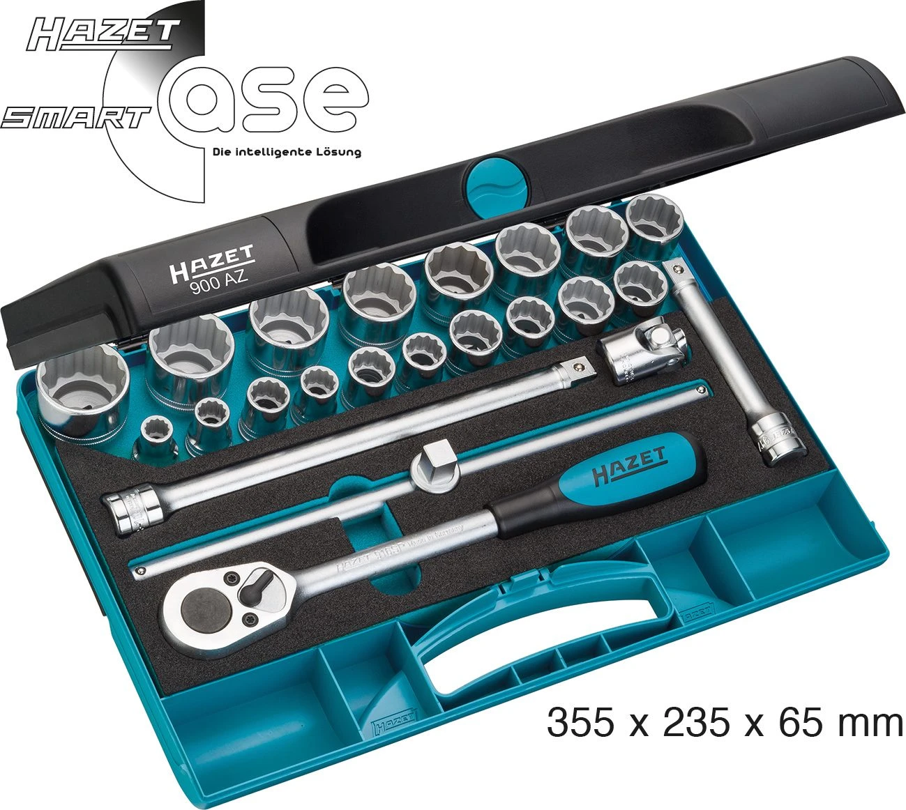 HAZET Steckschlüssel-Satz 12,5mm 1/2 Zoll -Tractionsprofil 23-teilig 900AZ 1 HAZET Steckschlüssel-Satz 12,5mm 1/2 Zoll -Tractionsprofil 23-teilig 900AZ