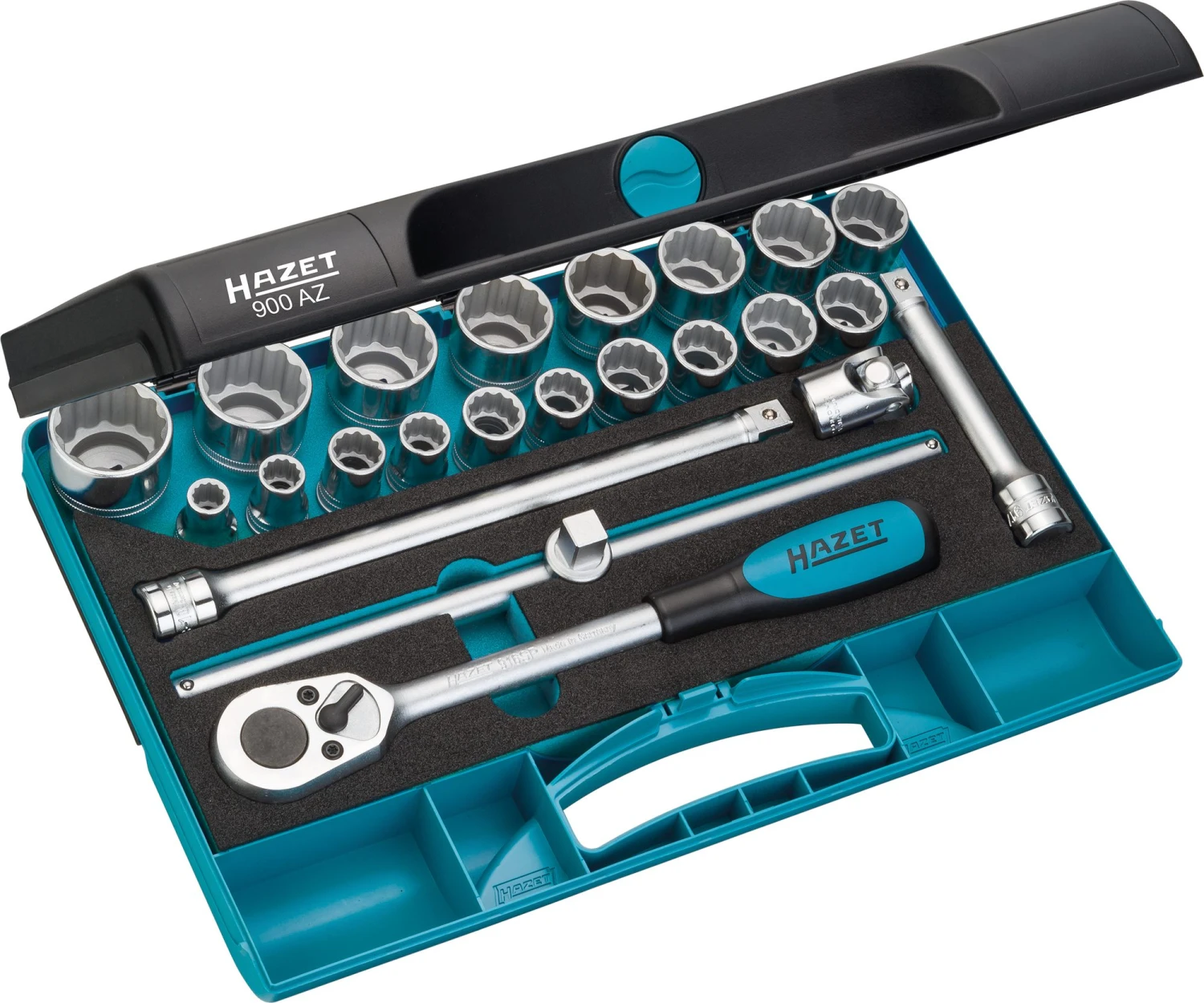 HAZET Steckschlüssel-Satz 12,5mm 1/2 Zoll -Tractionsprofil 23-teilig 900AZ 2 HAZET Steckschlüssel-Satz 12,5mm 1/2 Zoll -Tractionsprofil 23-teilig 900AZ – Bild 2