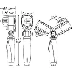 HAZET Twin Turbo Schlagschrauber Abgewinkelt 550 Nm 12,5mm 1/2 Zoll 9012ATT -Werkzeug Günstiges Geschäft 9012att skizze