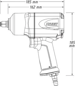 HAZET Schlagschrauber 1700 Nm 12,5mm 1/2 Zoll Hochleistungs-Doppelhammer-Schlagwerk 9012EL-SPC -Werkzeug Günstiges Geschäft 9012el spc 23skizze