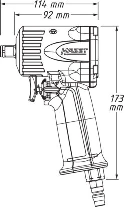 HAZET Schlagschrauber Extra Kurz 461 Nm 10mm 3/8 Zoll Jumbo Hammer-Schlagwerk 9011M -Werkzeug Günstiges Geschäft 9012m 23skizze